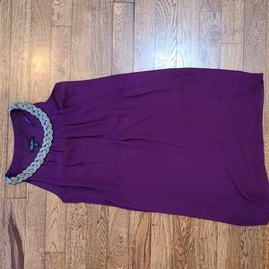 Dress Evening Size 10 Plum with Braided Chain Trim Lined